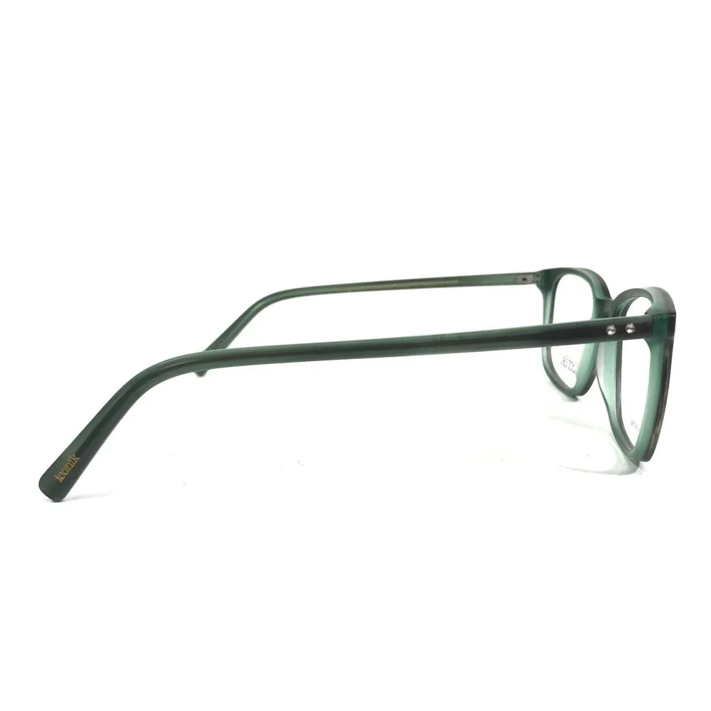 Iconik Eyeglasses Frames Derek C4 Green Tortoise Square Horn Rim 52-19-140